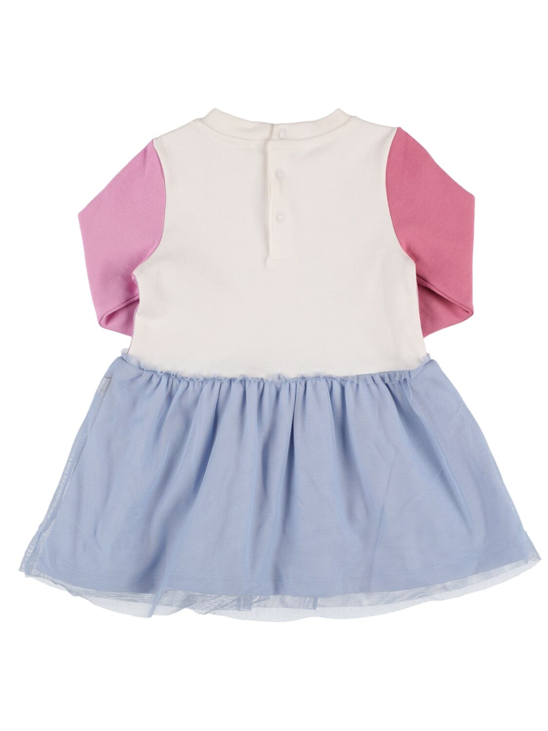Shop Stella Mccartney Unicorn Print Organic Cotton Dress In Pink,light Blue