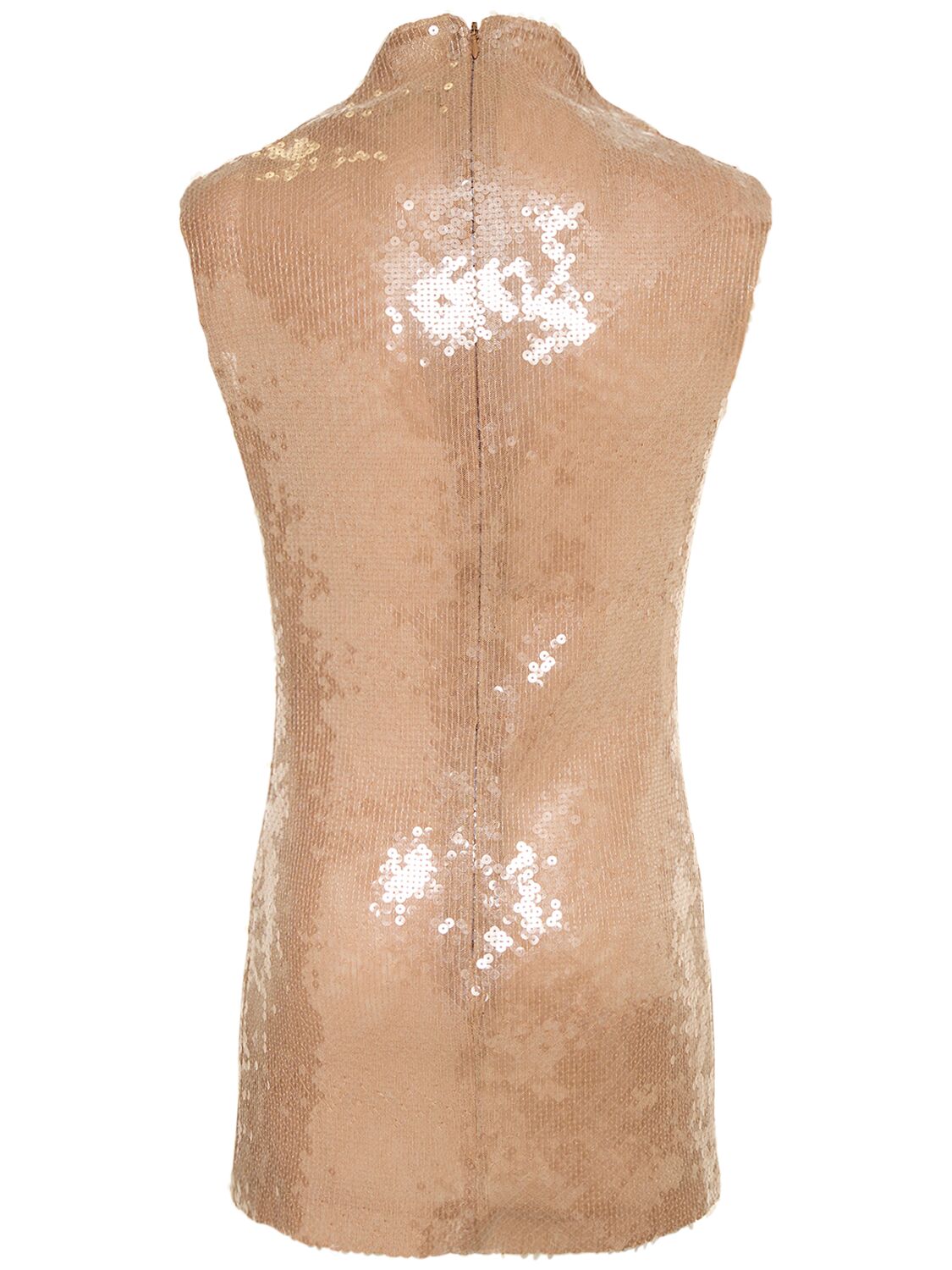 Shop 16arlington Lvr Exclusive Luna Sequined Mini Dress In Beige