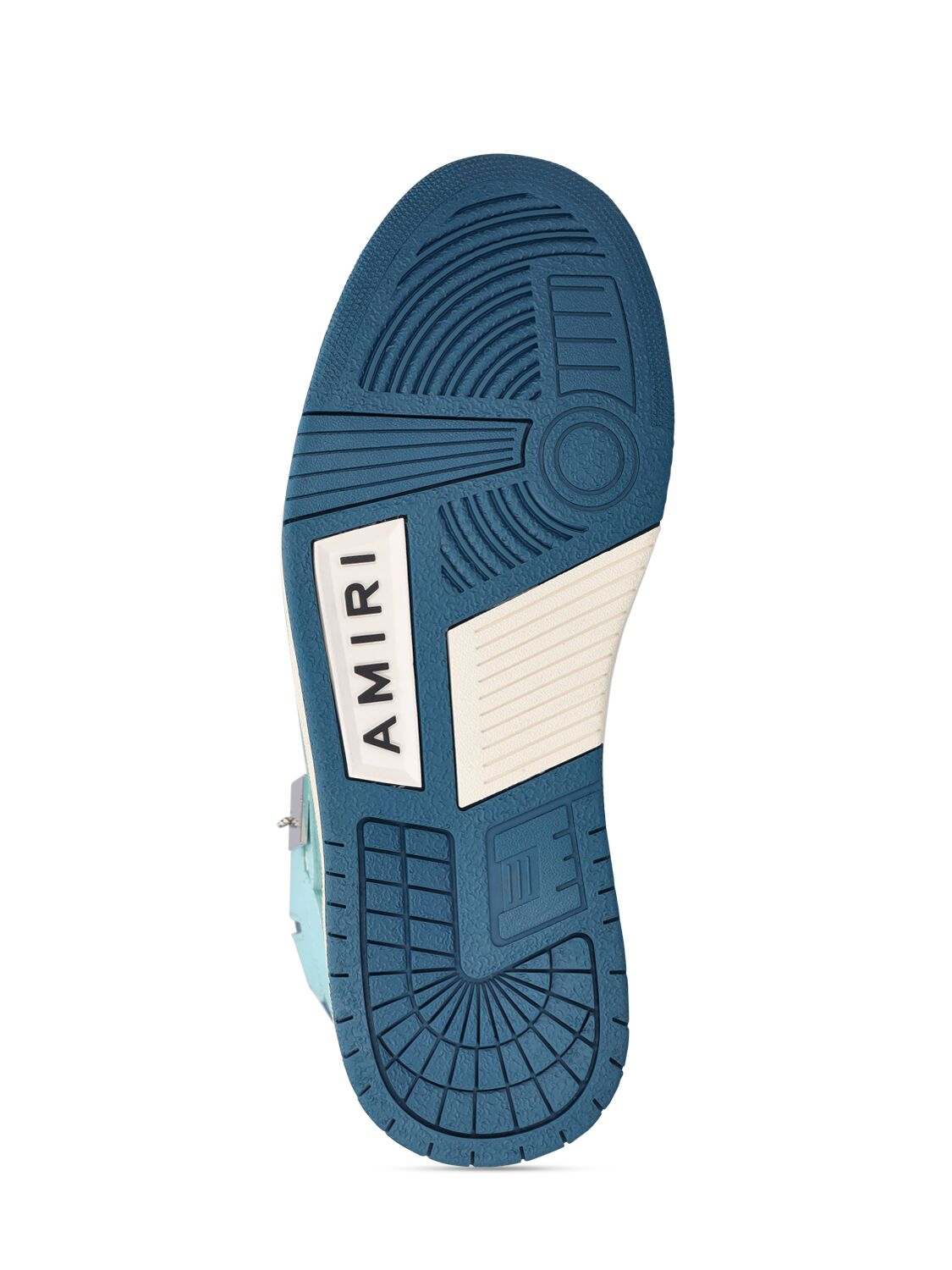 Shop Amiri 20mm Bone Leather Sneakers In Blue