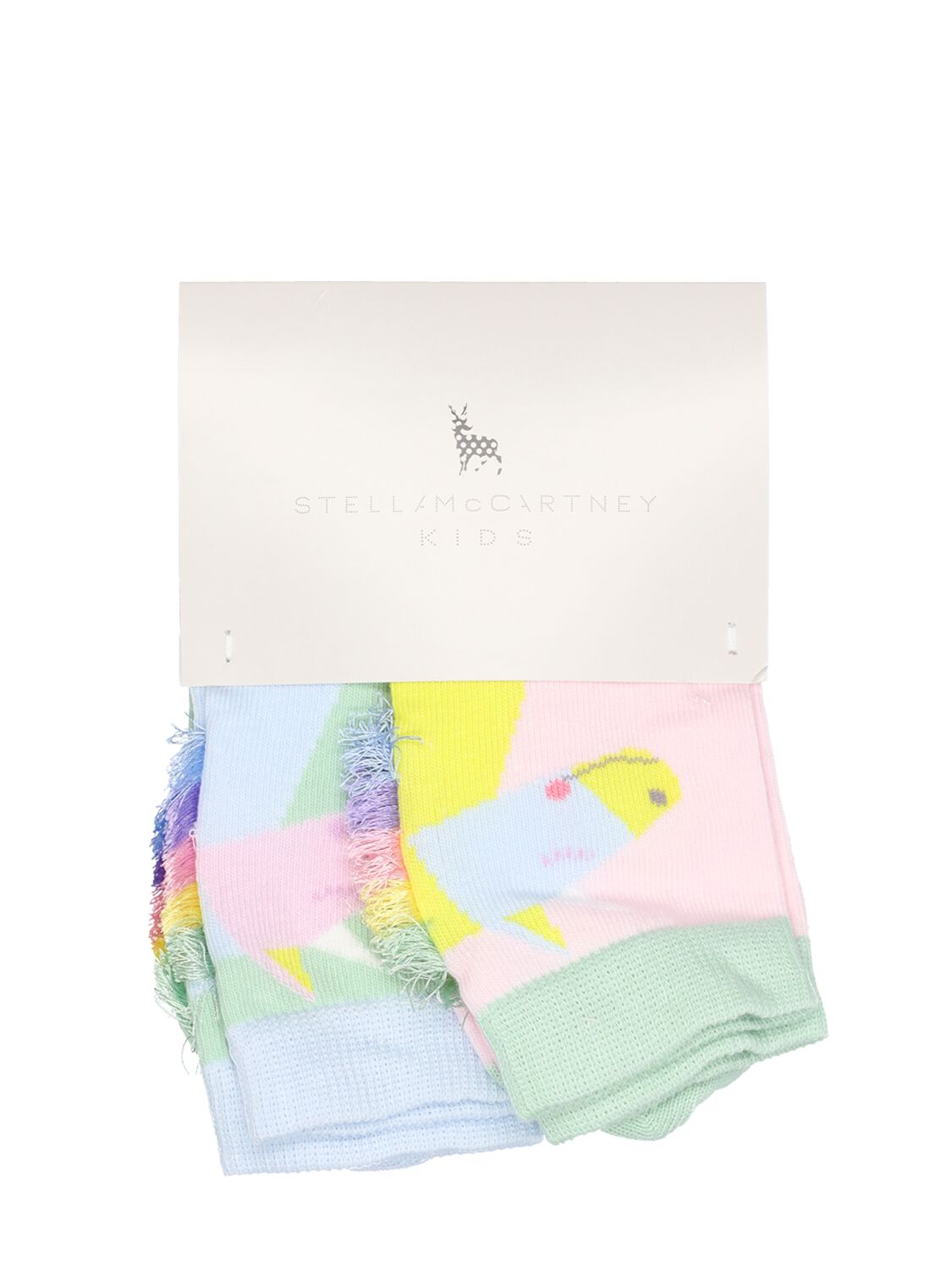 Stella Mccartney Kids' Set Of 2 Printed Organic Cotton Socks In Multicolor