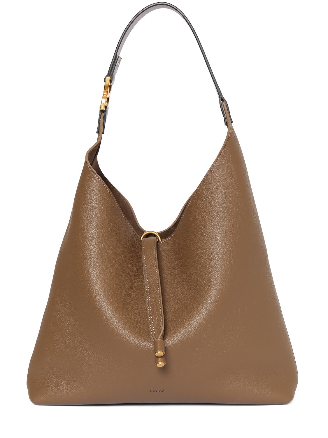 Chloé Marcie Leather Tote Bag In Pottery Brown