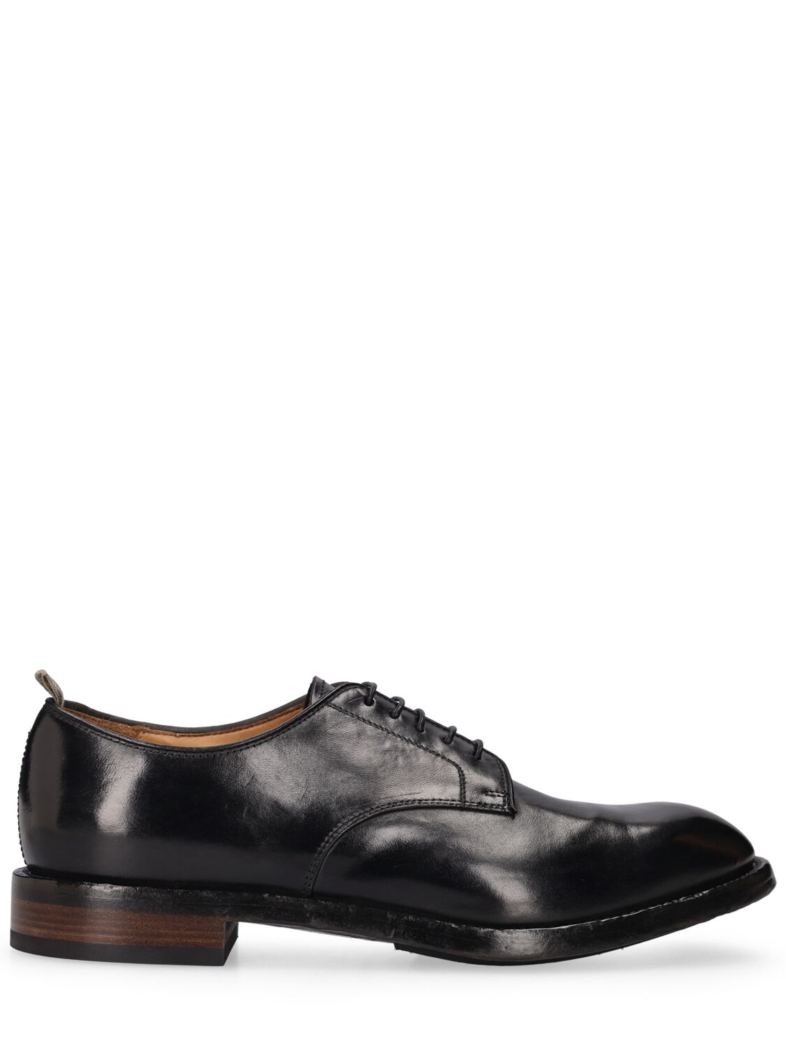 Officine Creative Leather Derby Shoes In Canyon Nero