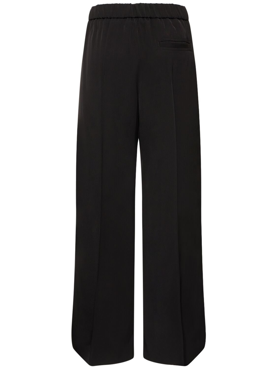 Shop Jil Sander Relaxed Viscose Twill High Rise Pants In Black