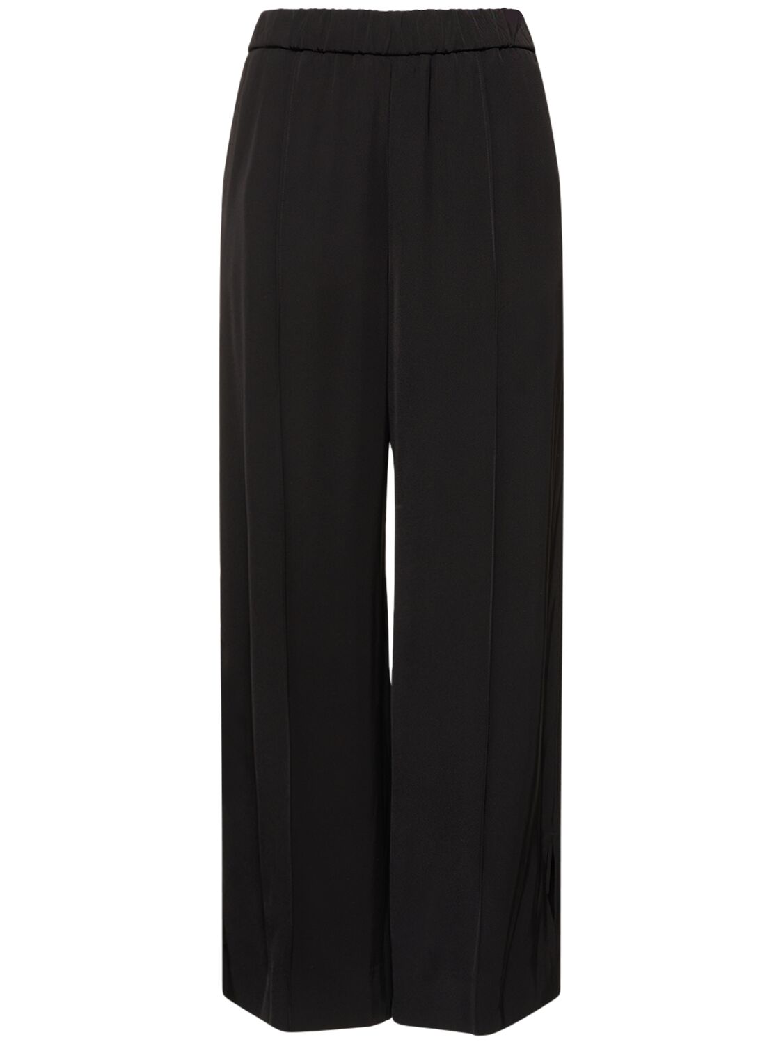 Jil Sander Relaxed Viscose Twill High Rise Pants In Black