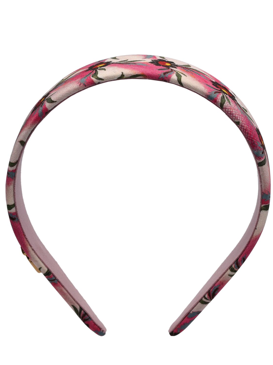 Etro Large Floral Printed Silk Headband In Multi,pink