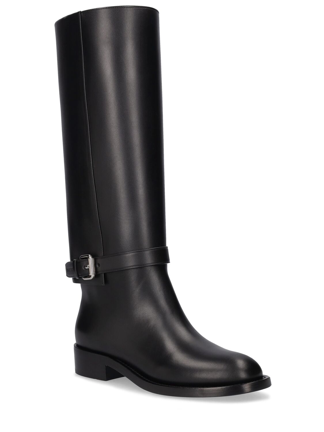 Shop Burberry 20mm Emmett Leather Tall Boots In Black