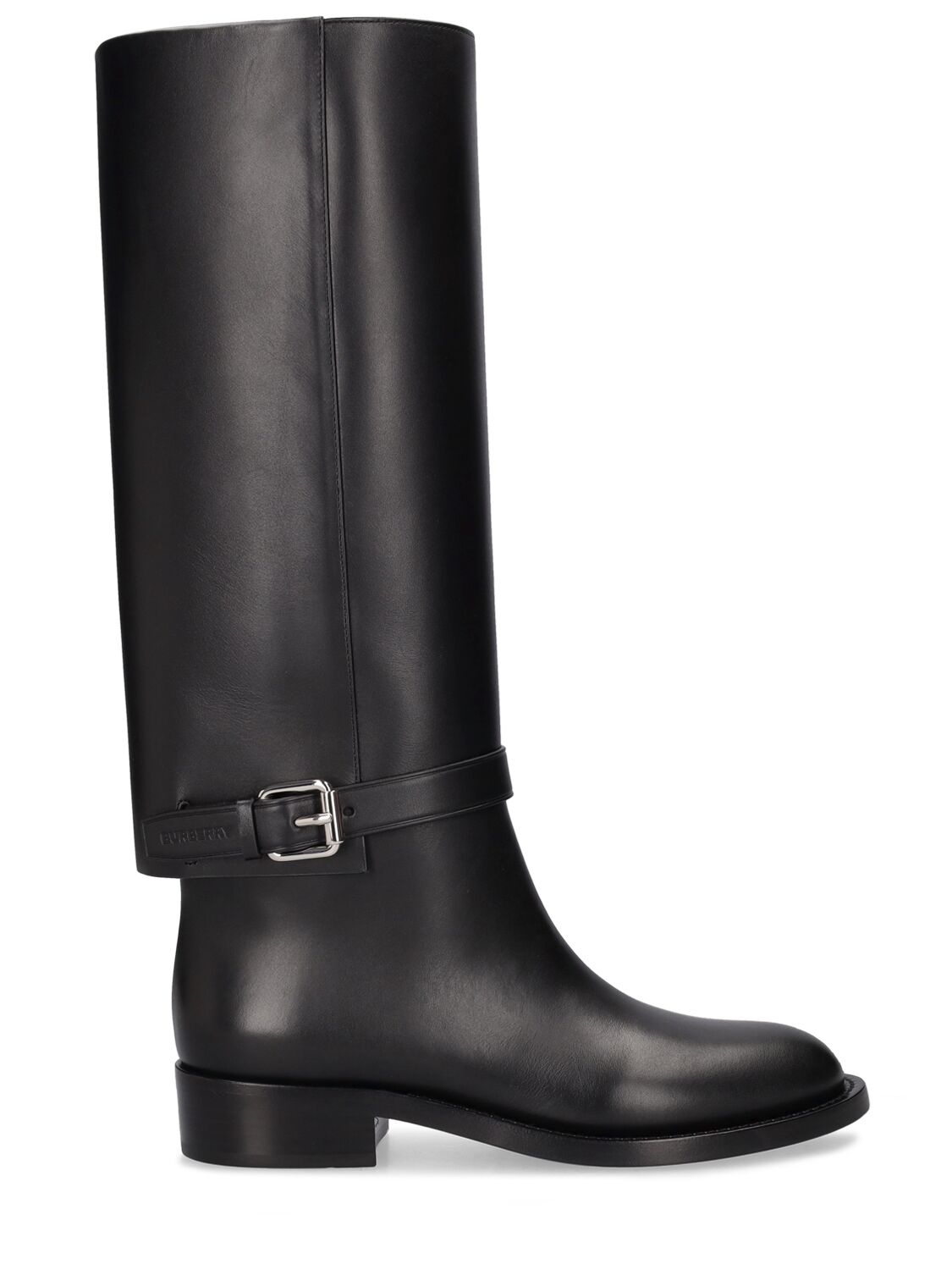 Shop Burberry 20mm Emmett Leather Tall Boots In Black