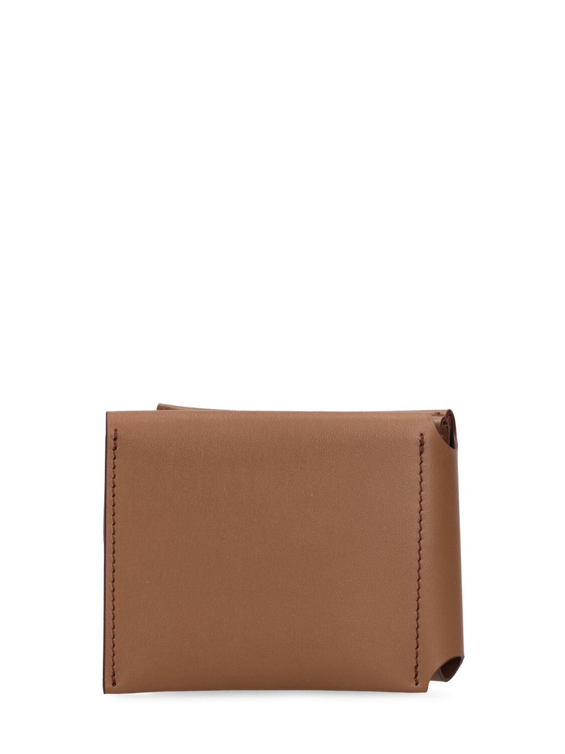Shop Acne Studios Fold Leather Wallet In Camel Brown