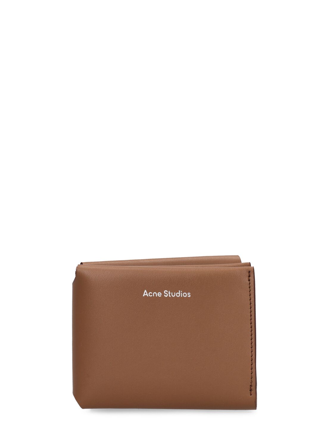 Acne Studios Fold Leather Wallet In Camel Brown