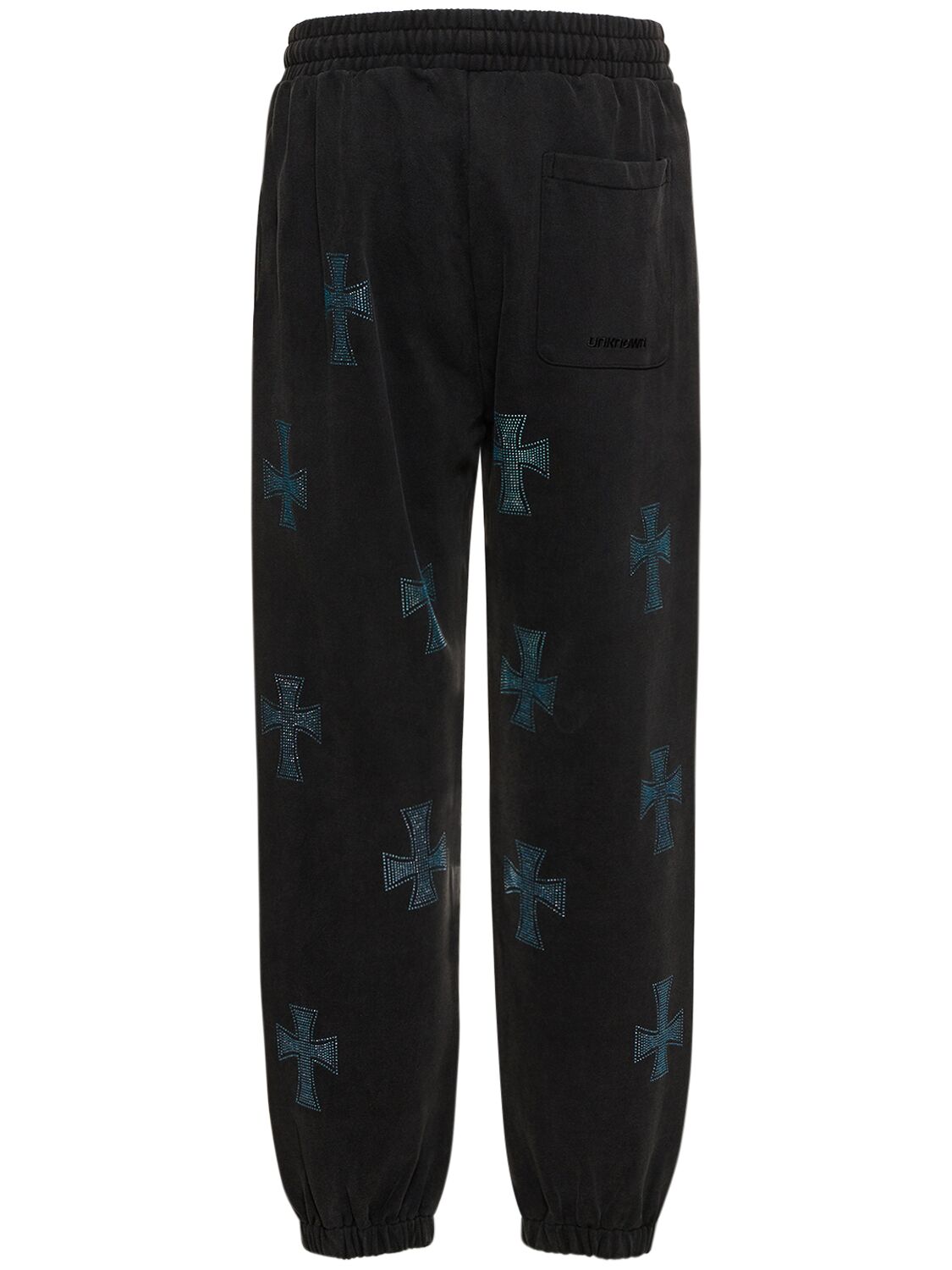 UNKNOWN Gray Rhinestone Cross Cotton Sweatpants | Smart Closet