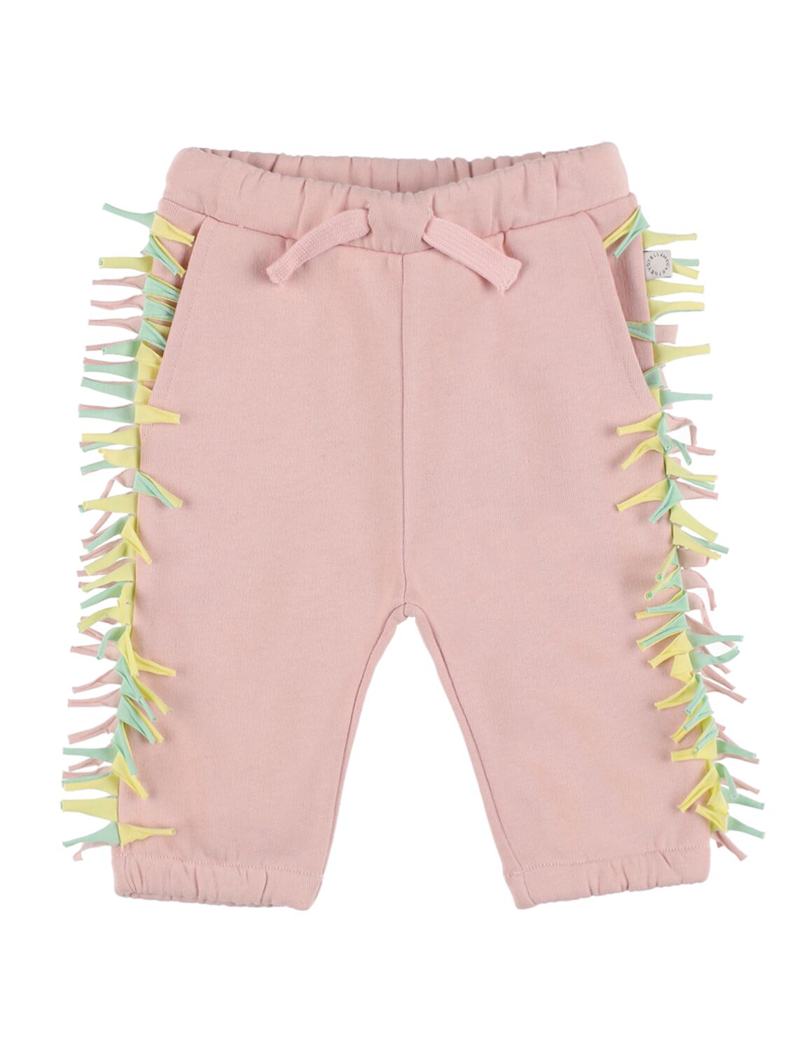 Stella Mccartney Kids' Fringed Organic Cotton Sweatpants In Pink