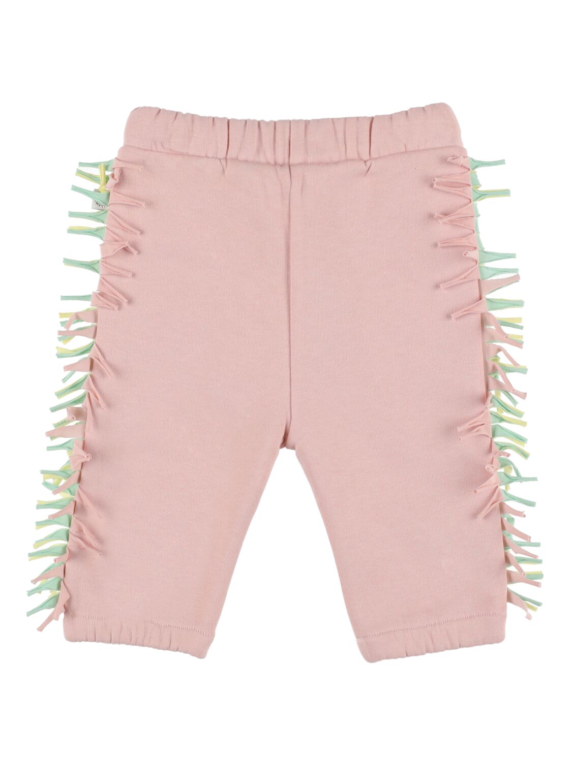 Shop Stella Mccartney Fringed Organic Cotton Sweatpants In Pink