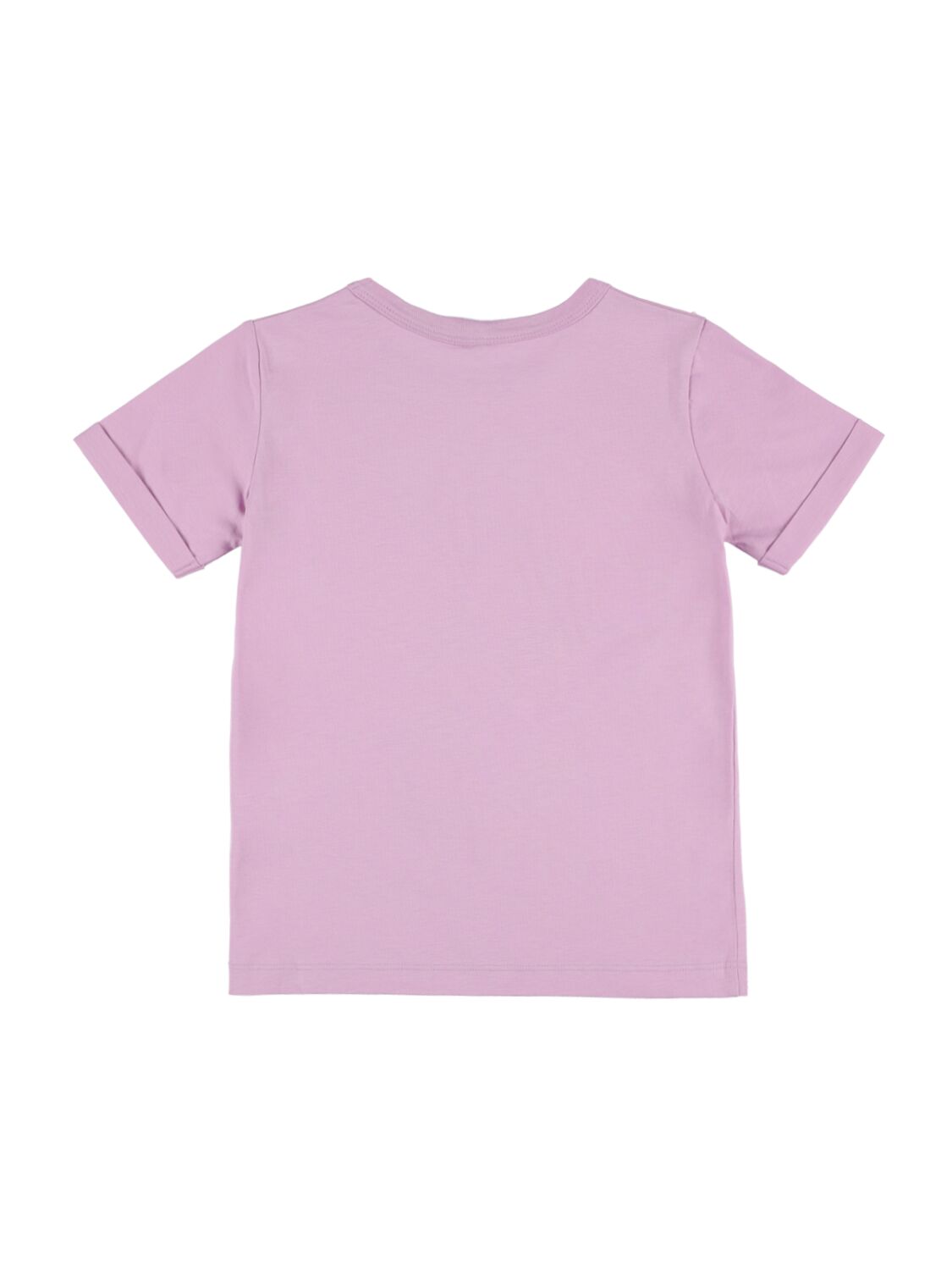 Shop Stella Mccartney Rubberized Print Organic Cotton T-shirt In Light Purple