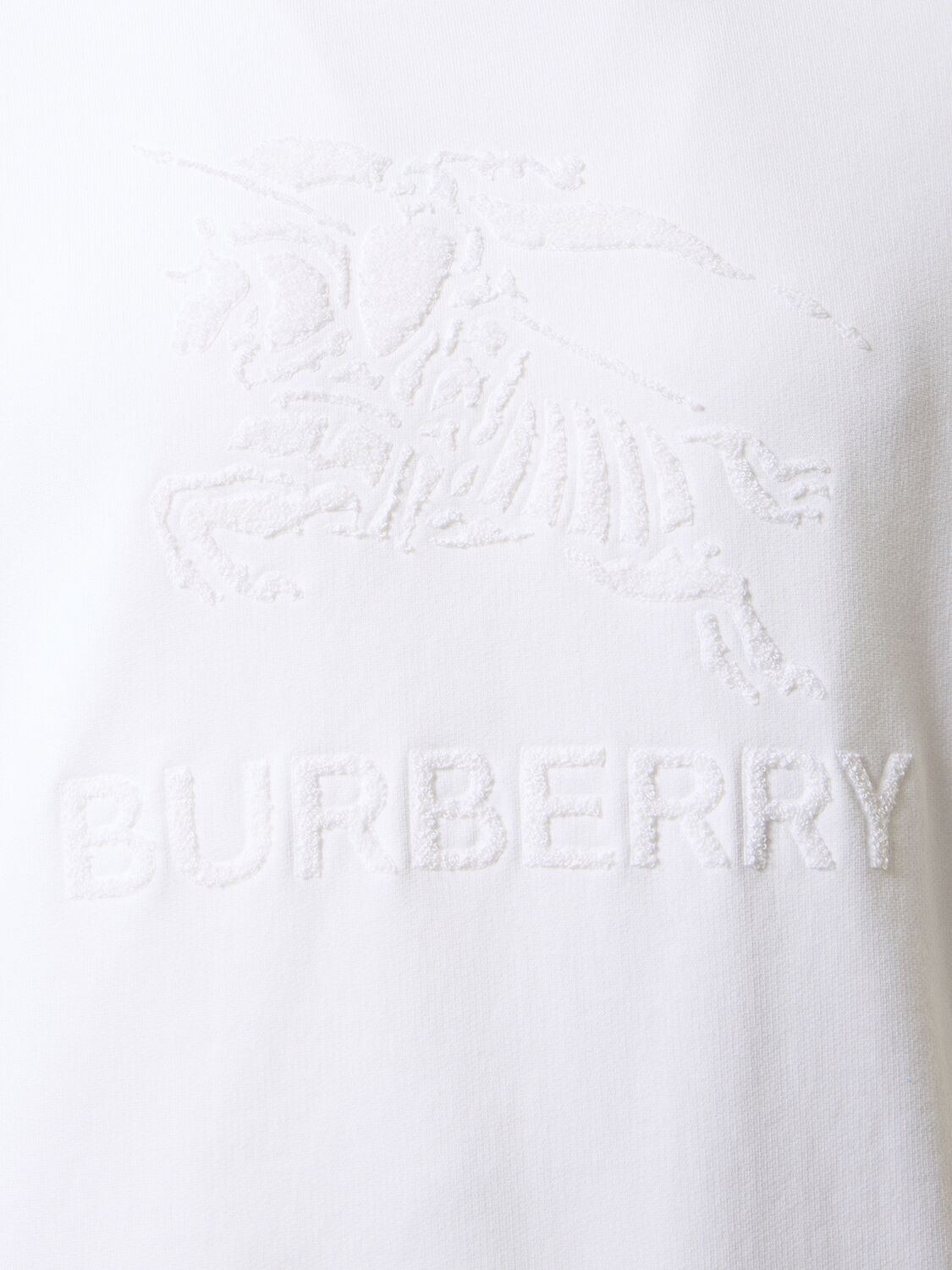 Shop Burberry Rayner Cotton Crewneck Sweatshirt In White