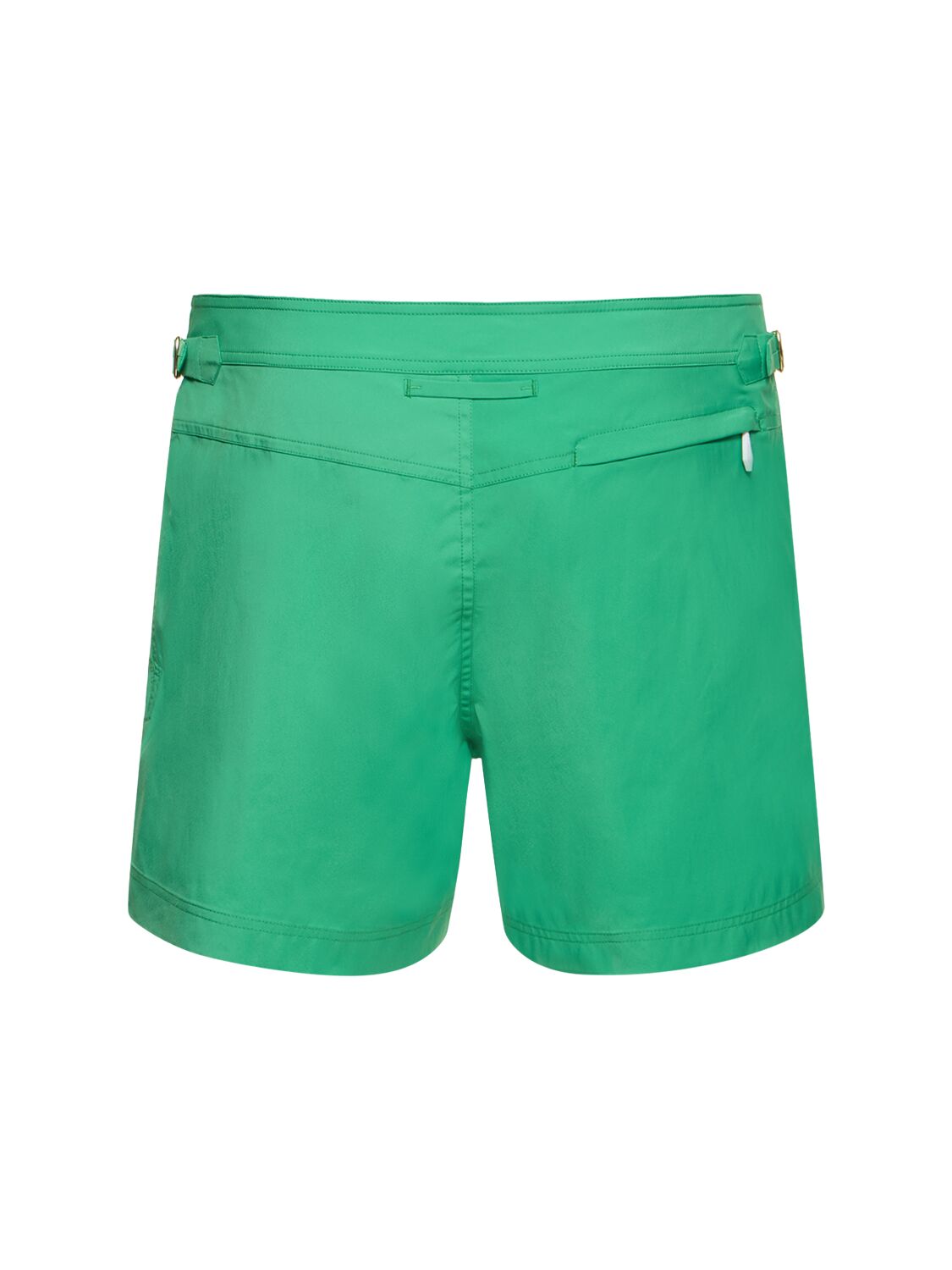 Shop Tom Ford Compact Poplin Swim Shorts W/ Piping In Green
