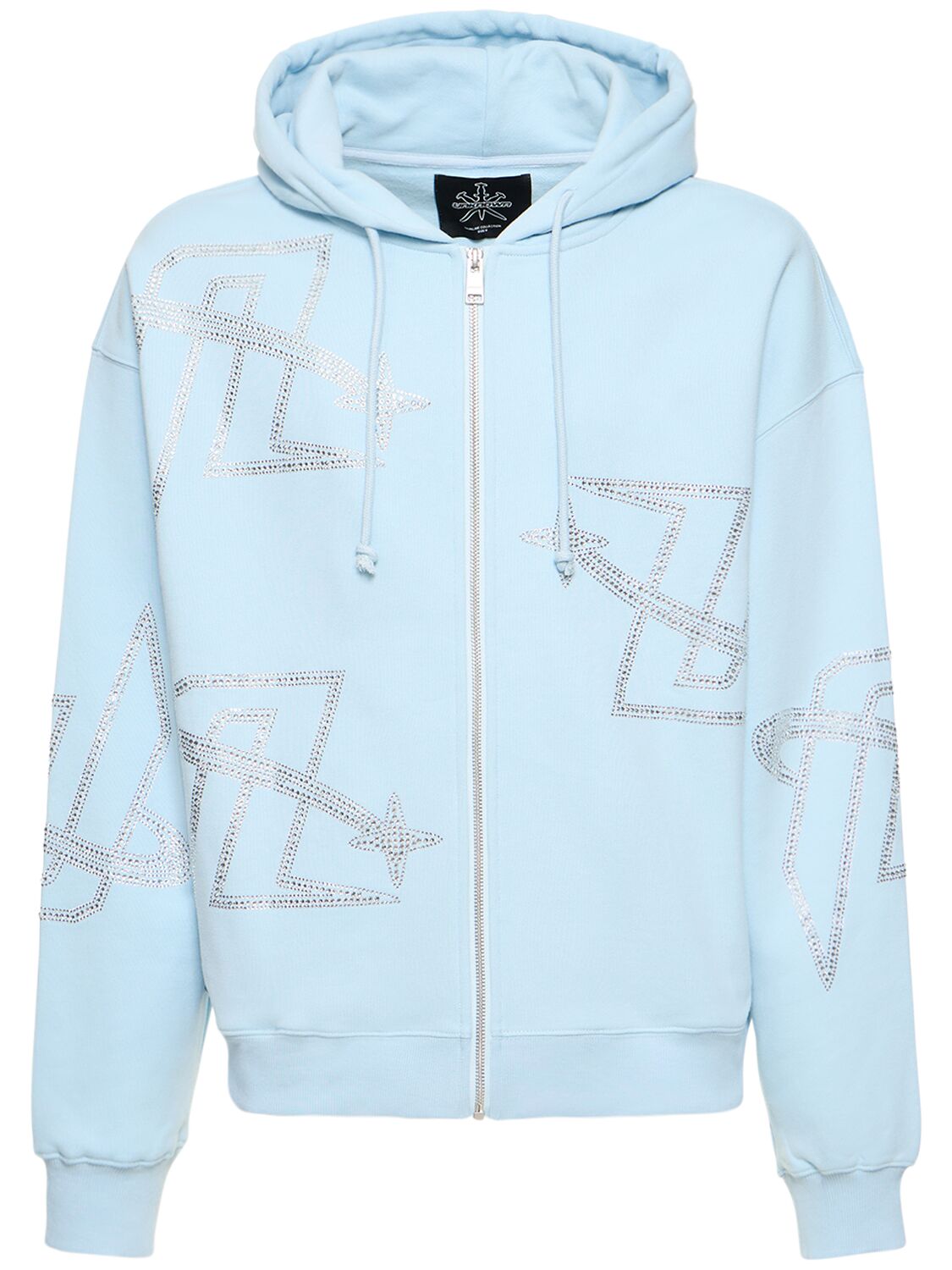 Unknown Xl Embellished Logo Zip-up Hoodie In Blue,silver | ModeSens