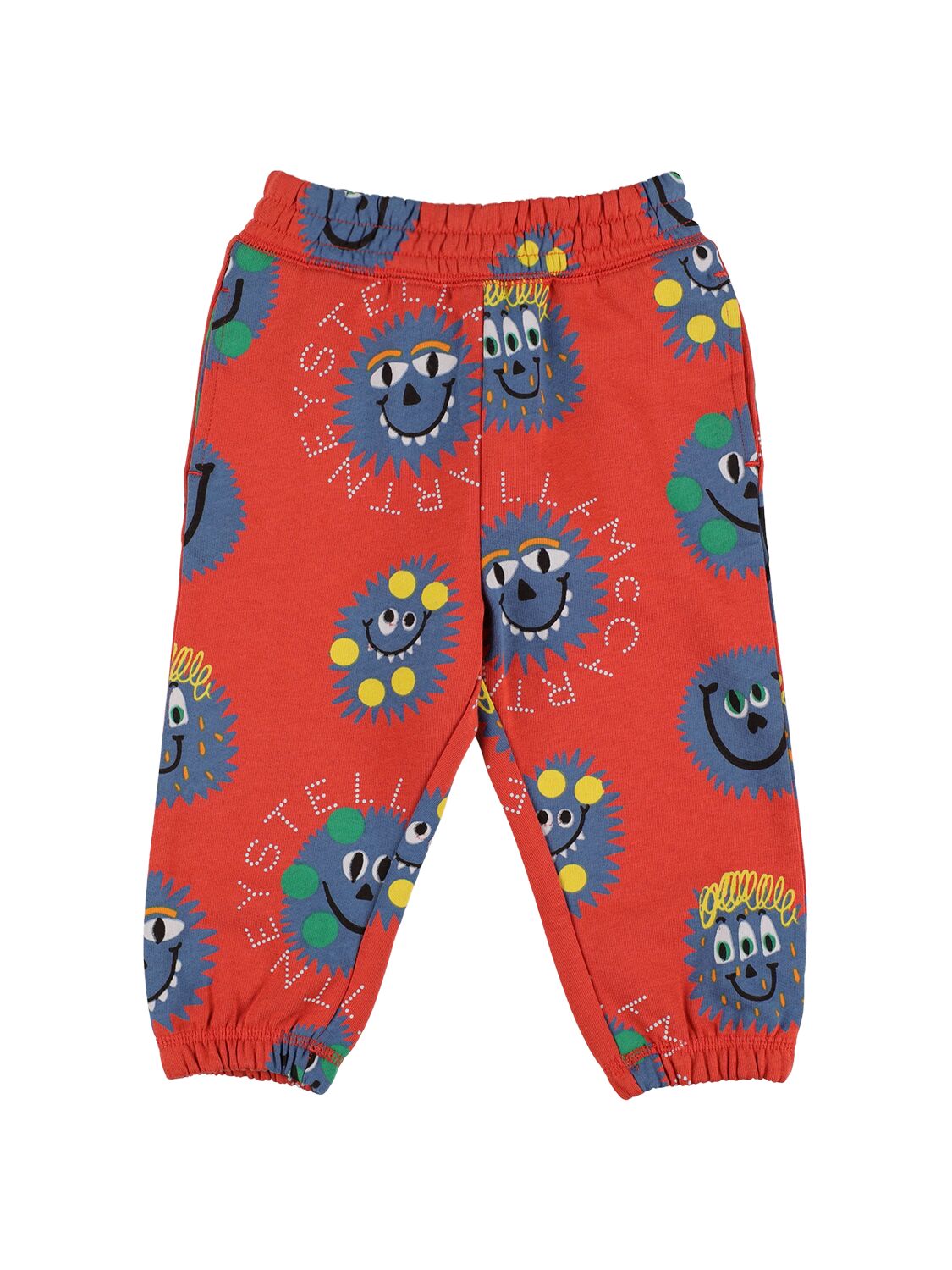 Stella Mccartney Kids' Monster Print Organic Cotton Sweatpants In Multicolor