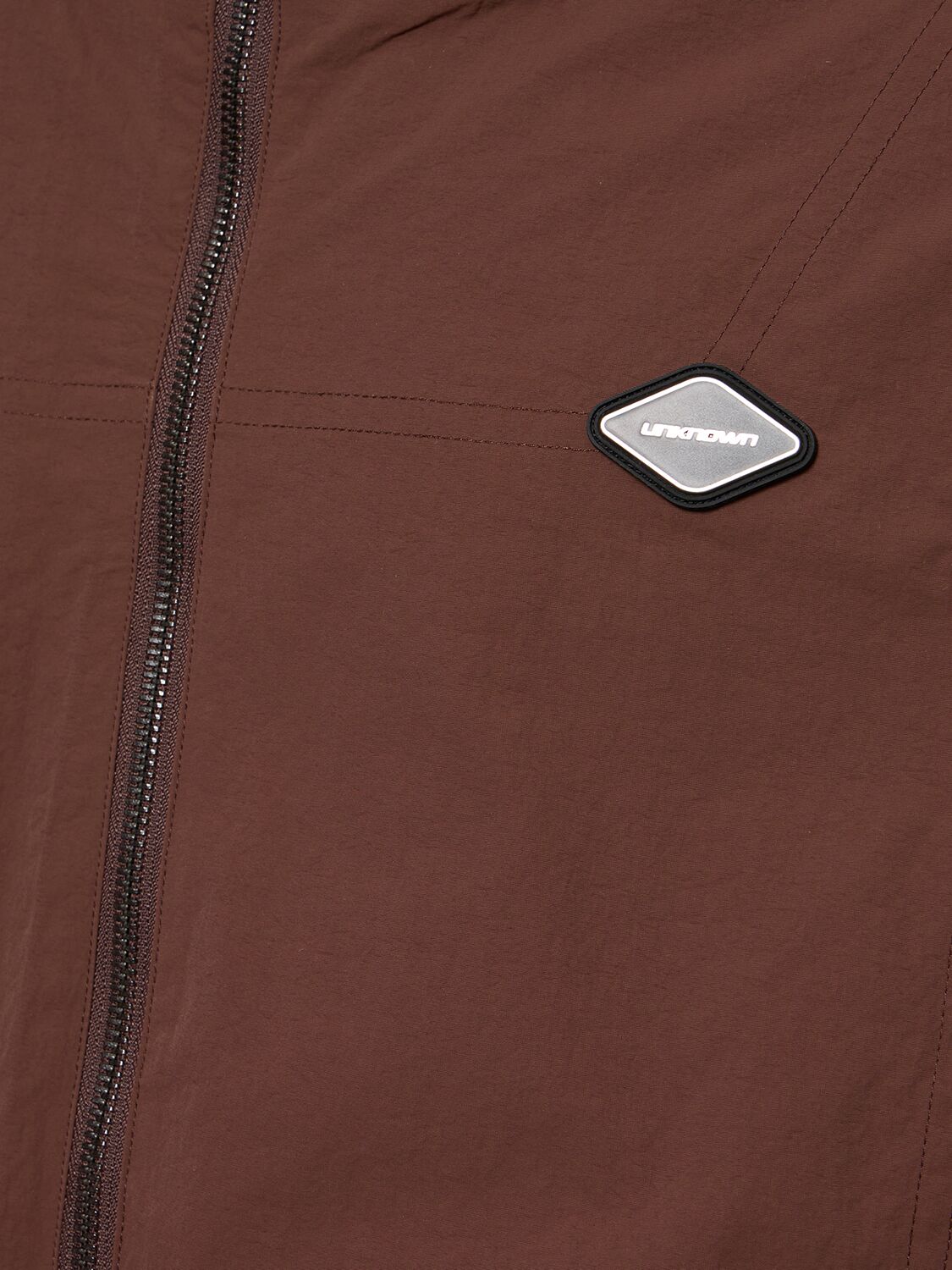 Shop Unknown Zip-up Track Jacket W/ Hood In Brown,beige