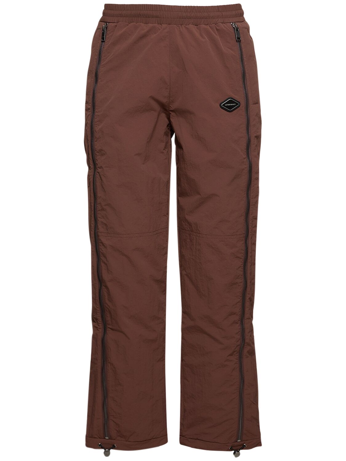 Unknown Zipped Track Pants In Brown,beige
