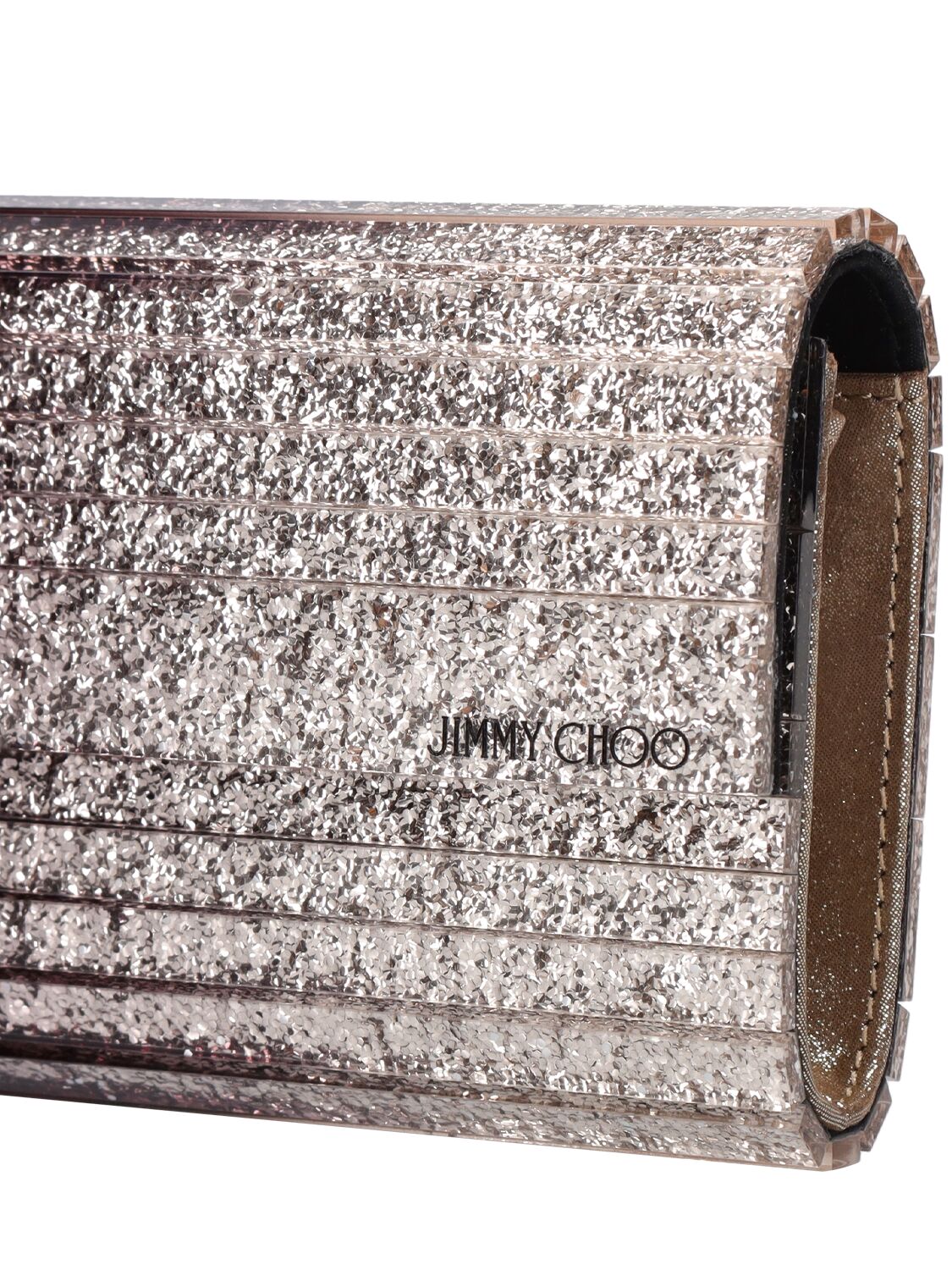 Shop Jimmy Choo Sweetie Glittered Clutch In Black