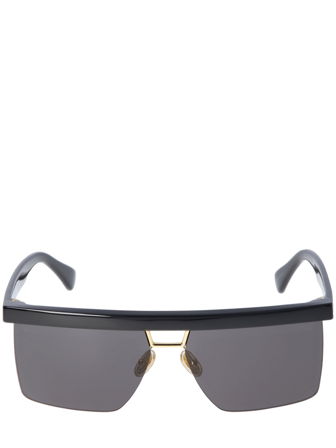 Max Mara Eileen Gray Squared Sunglasses In Black,smoke