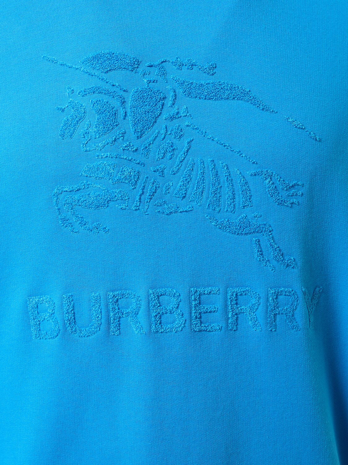 Shop Burberry Rayner Cotton Crewneck Sweatshirt In Cerulean Blue