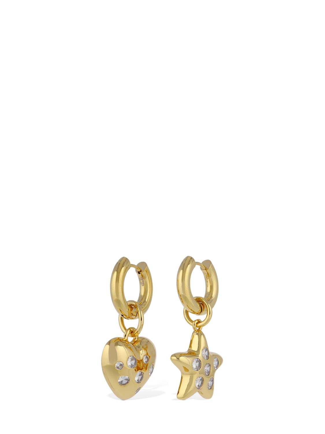 Shop Timeless Pearly Star & Heart Mismatched Crystal Earrings In Gold,crystal