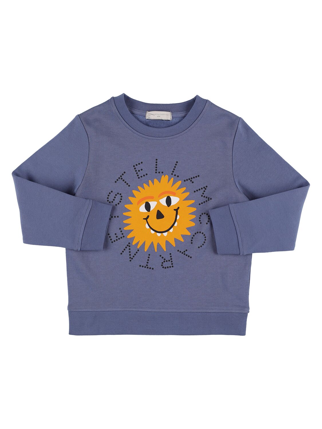 Stella Mccartney Kids' Sun Print Organic Cotton Sweatshirt In Blue