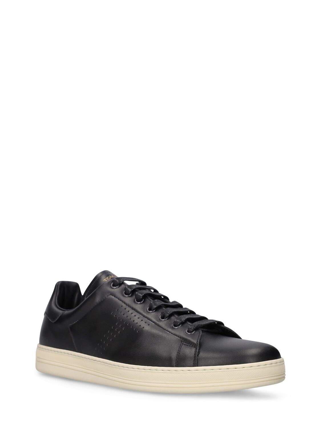 Shop Tom Ford Warwick Low Top Sneakers In Black,off White