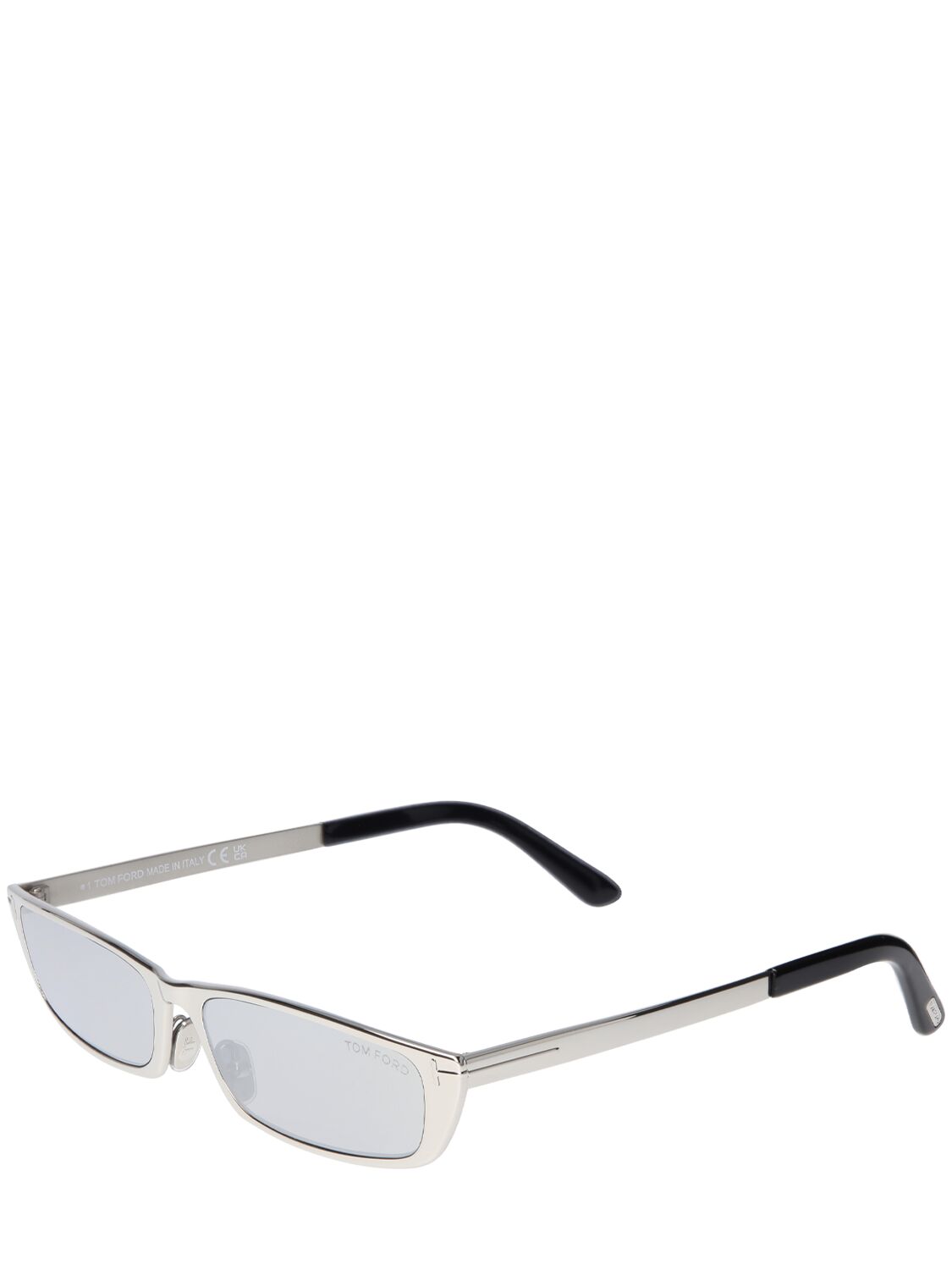 Shop Tom Ford Everett Squared Metal Sunglasses In Silver,mirror