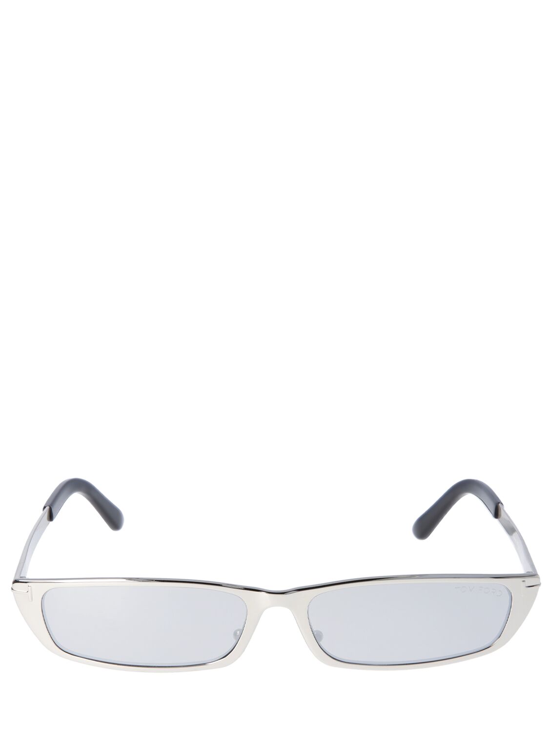Shop Tom Ford Everett Squared Metal Sunglasses In Silver,mirror