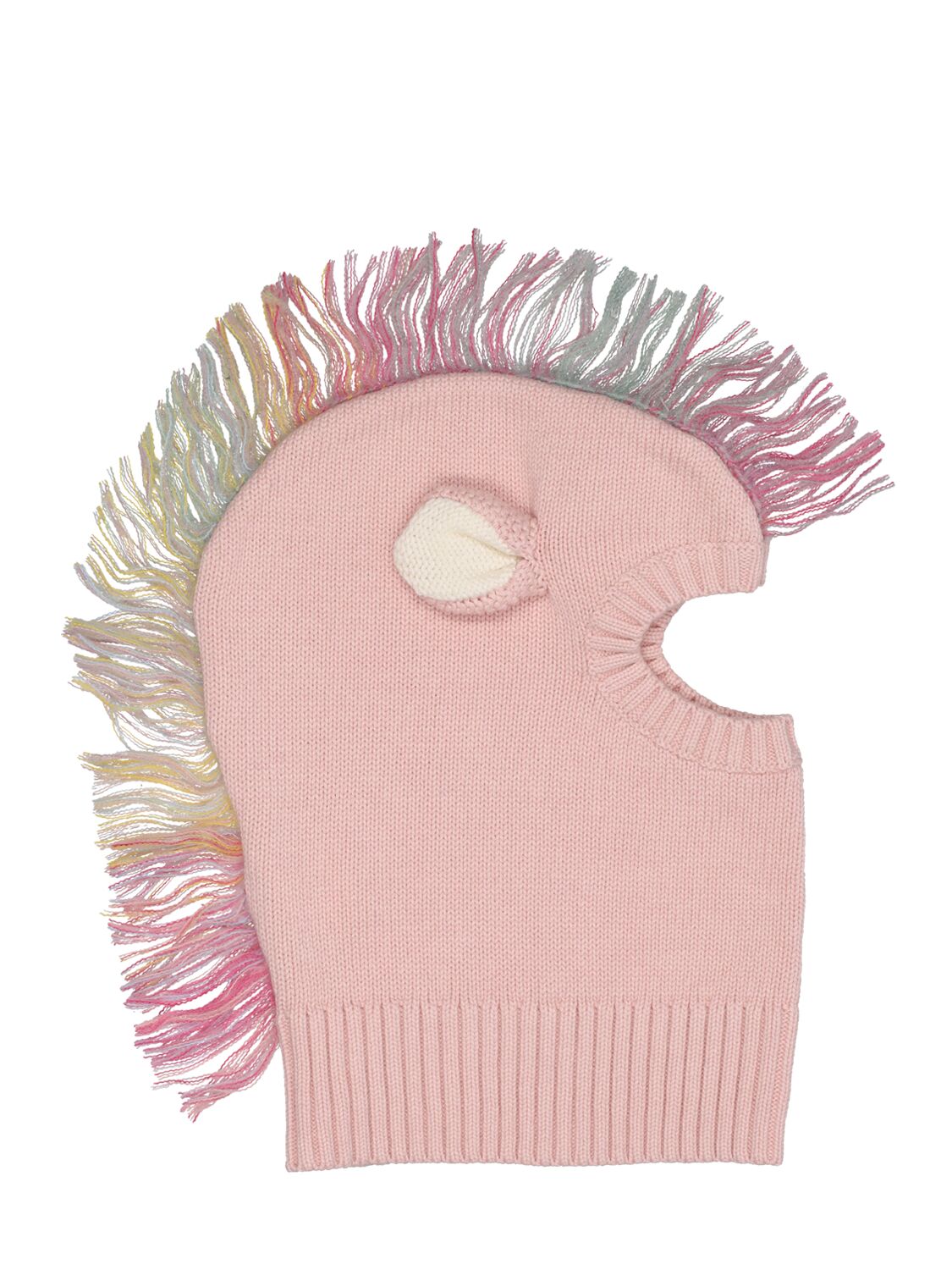 Stella Mccartney Babies' Cotton & Wool Knot Balaclava In Pink