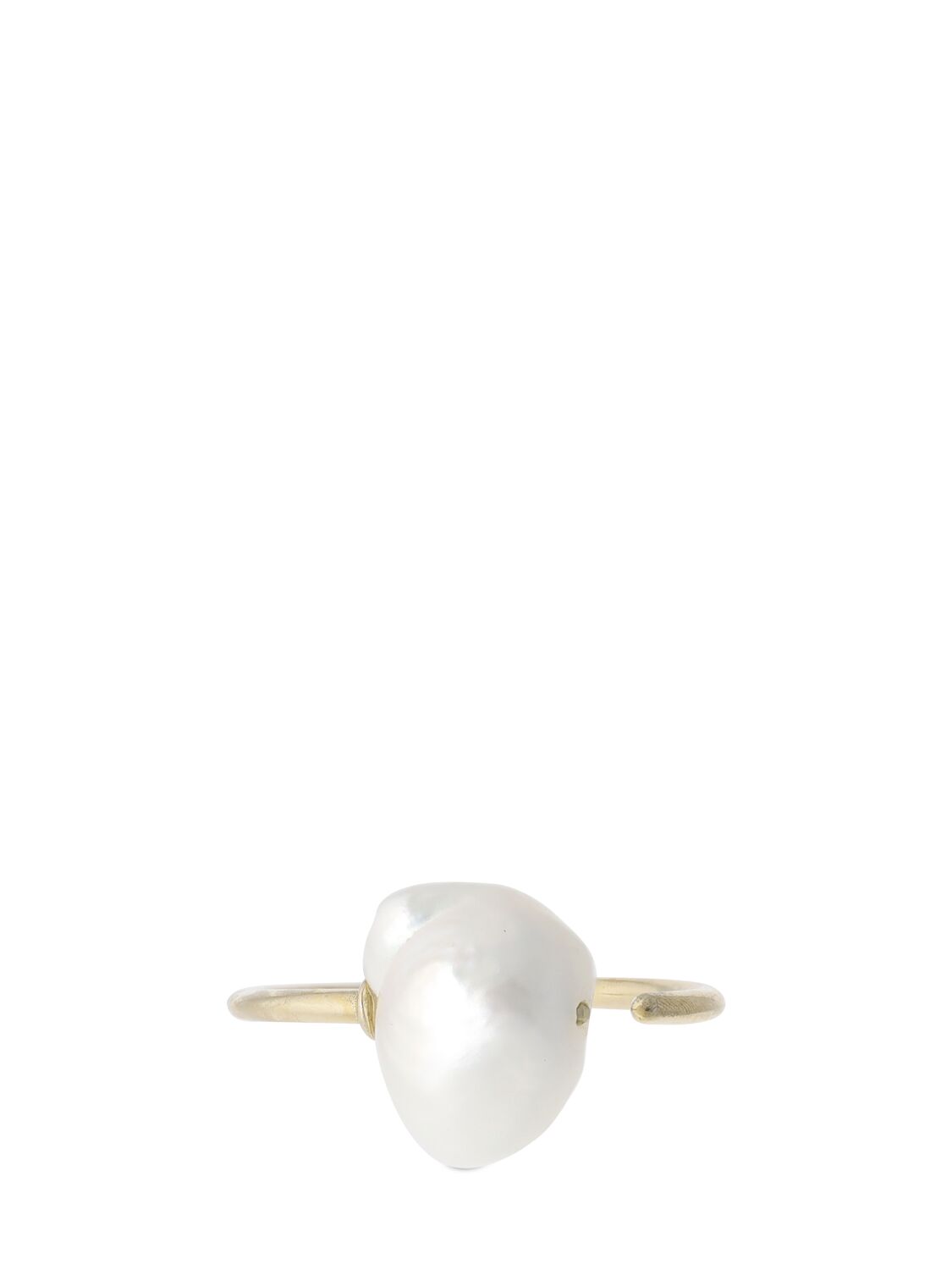 Shop Lil Milan Portami Via 9kt Gold & Pearl Ring In Gold,pearl