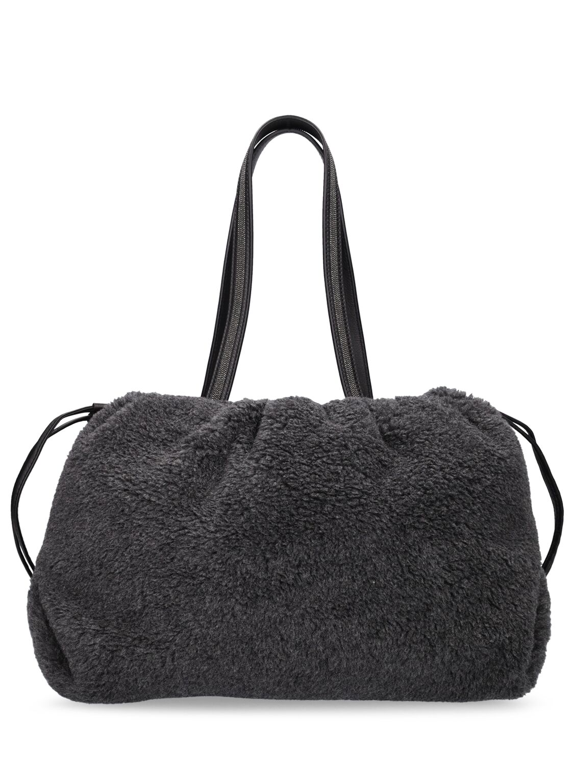 Wool Blend Faux Fur Shoulder Bag
