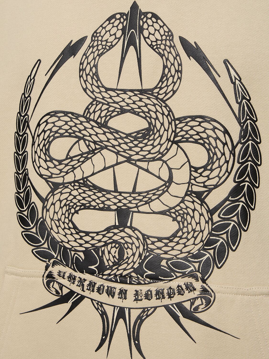 Shop Unknown Snake Printed Sweatshirt Hoodie In Beige,black