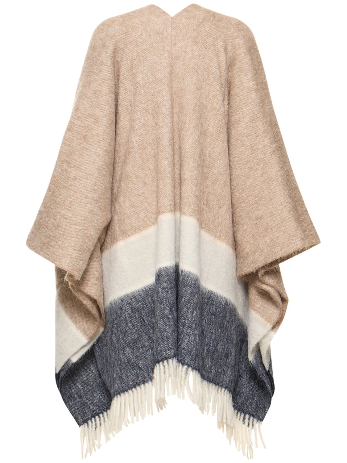 Shop Brunello Cucinelli Wool & Alpaca Poncho In Camel,panama