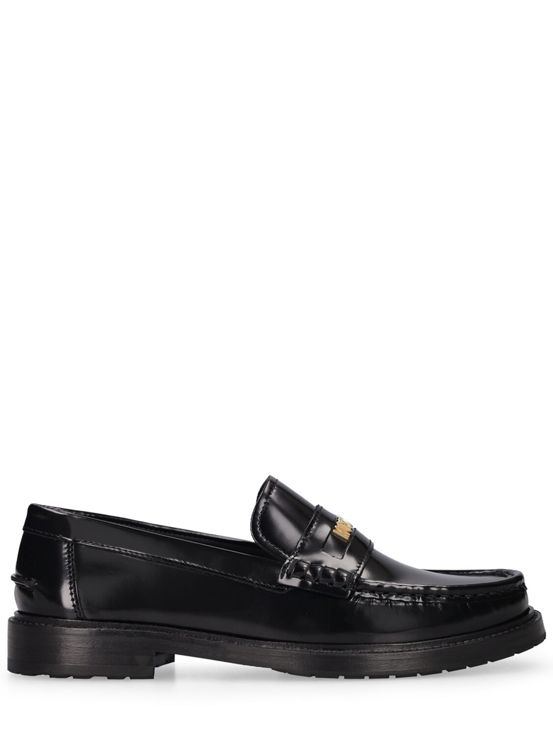 Image of 25mm Moschino College Leather Loafers
