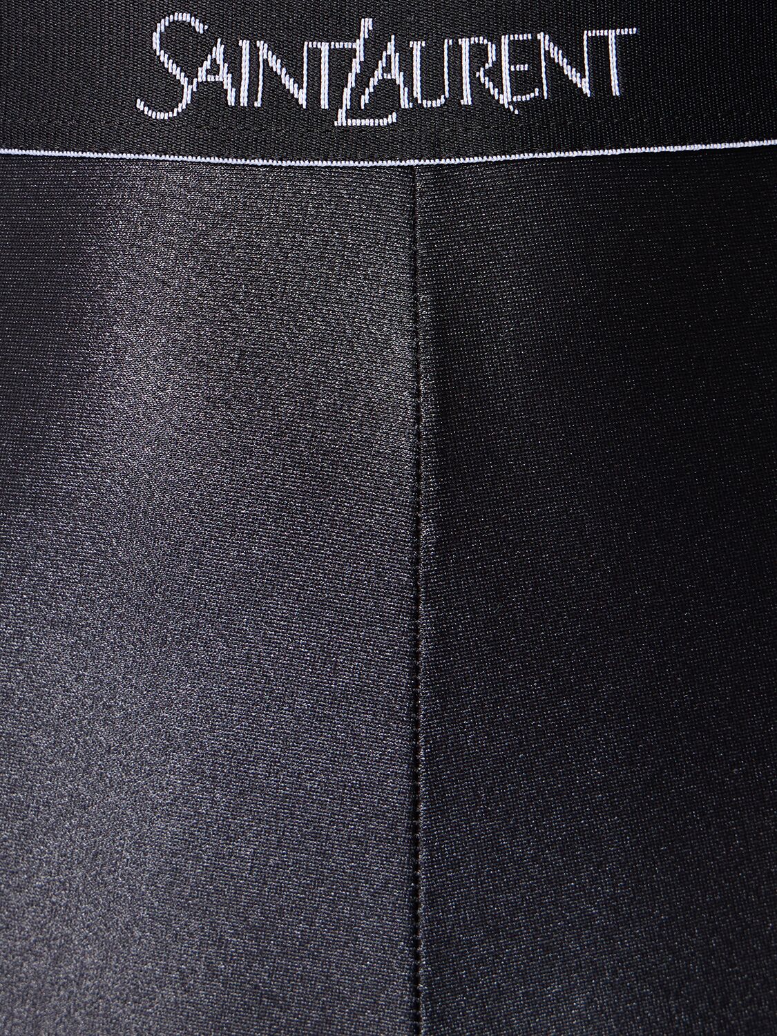Shop Saint Laurent Stretch Nylon Blend Leggings In Black