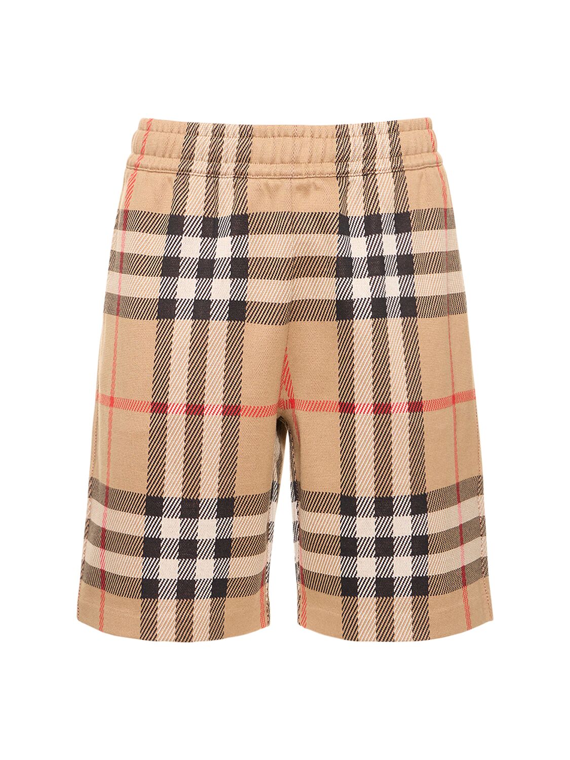 Shop Burberry Ferryfield Check Print Sweat Shorts In Archive Beige