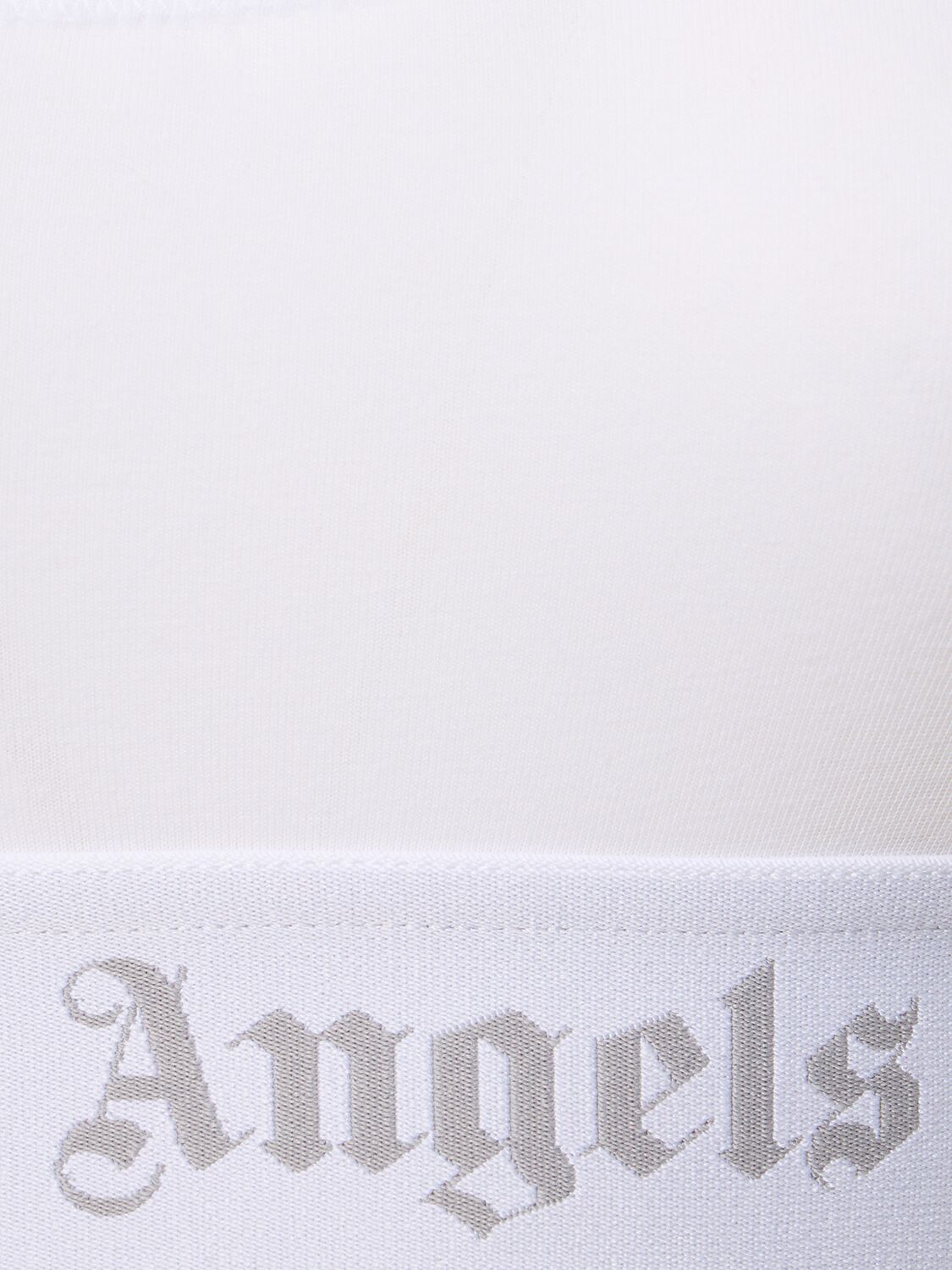 Shop Palm Angels Classic Logo Cotton Triangle Bra In White