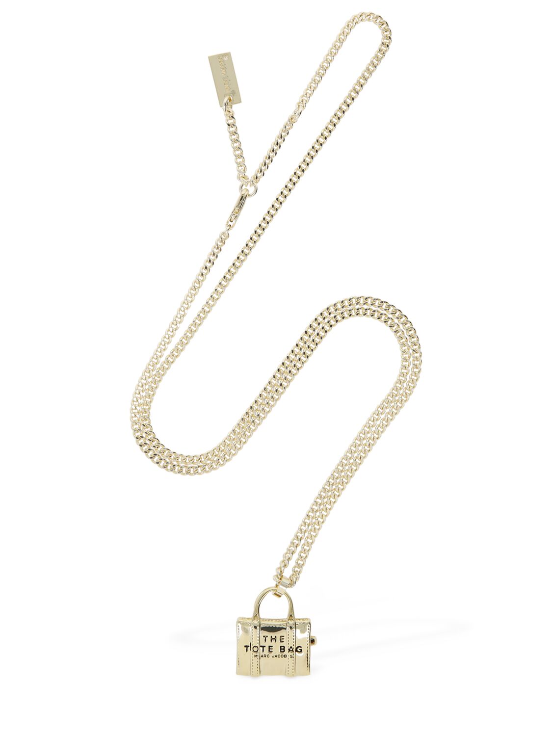 Shop Marc Jacobs The Tote Bag Pendant Necklace In Gold