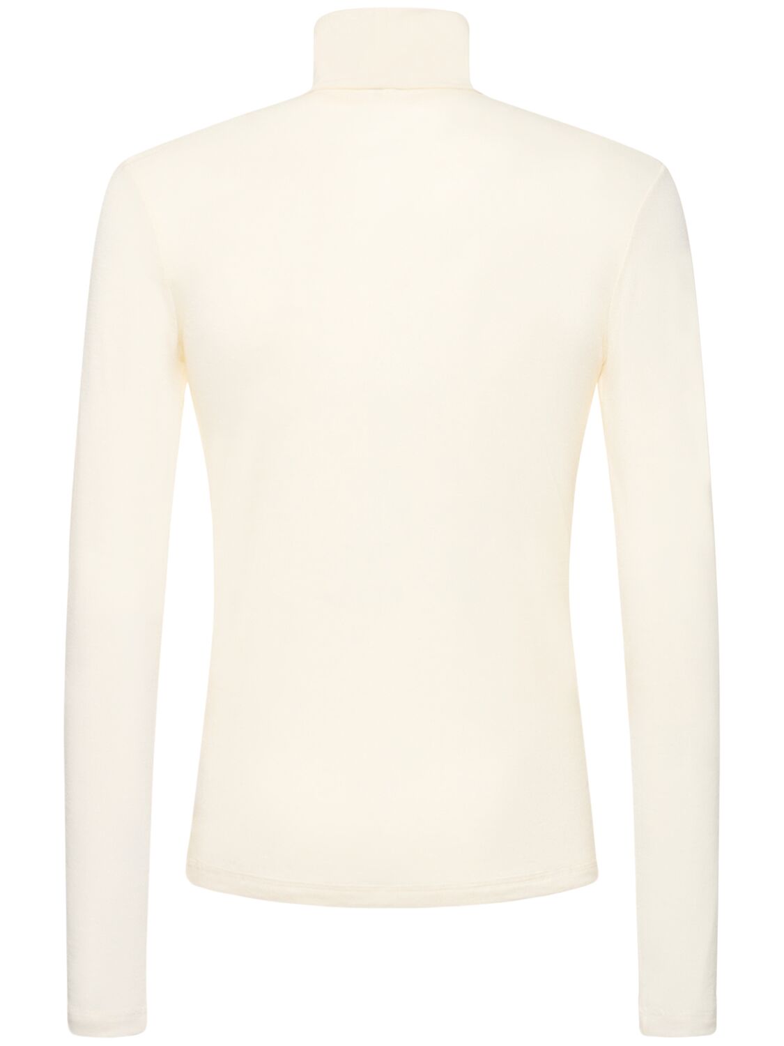 Shop Jil Sander Wool Jersey Turtleneck T-shirt In Porcelain