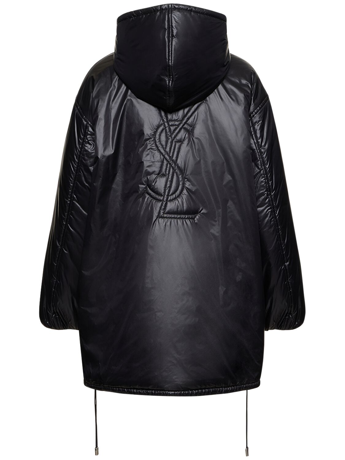 Shop Saint Laurent Embroidered Nylon Jacket In Black