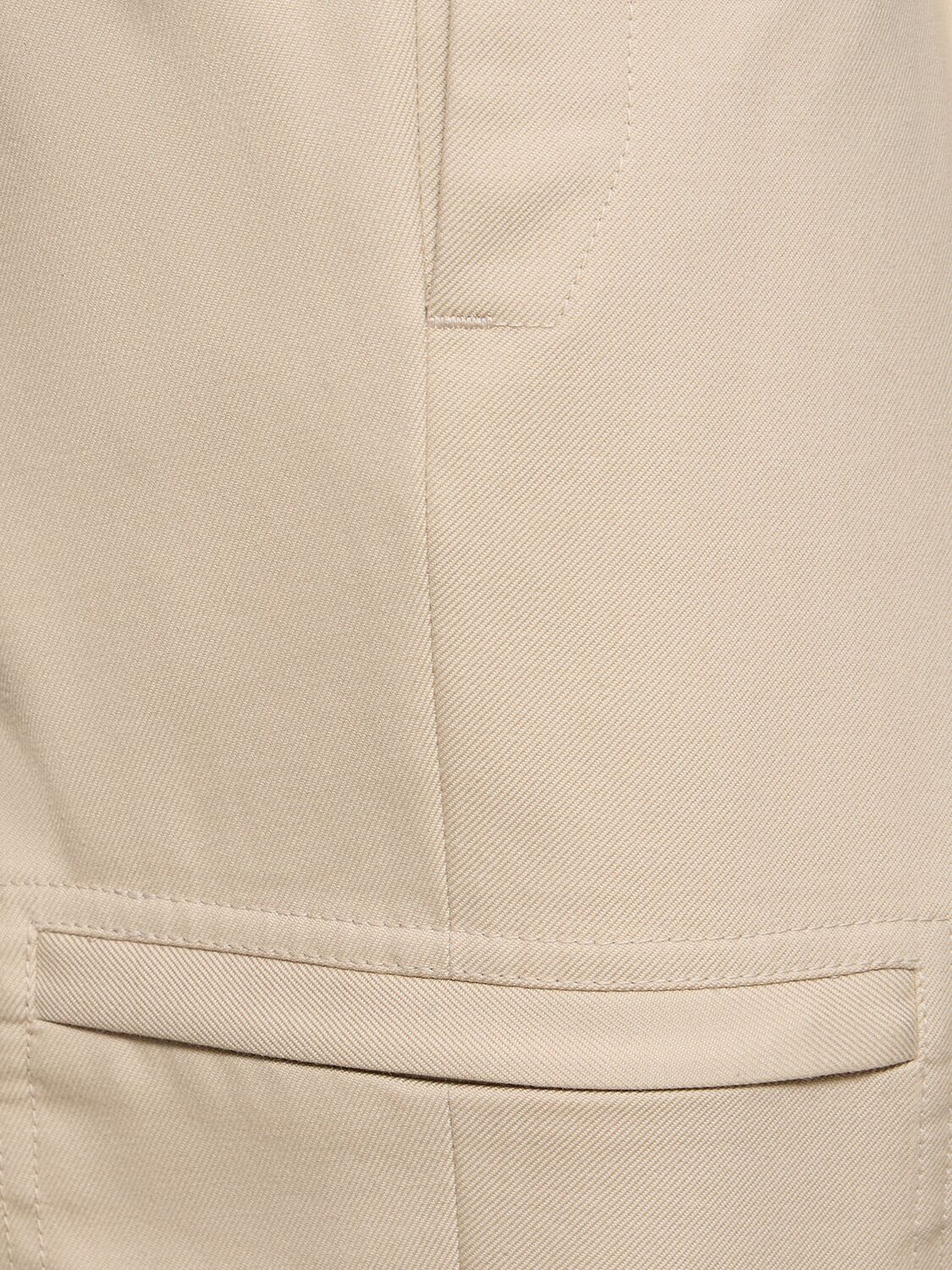 Shop Brioni Dolomite Stretch Cotton & Wool Pants In Beige