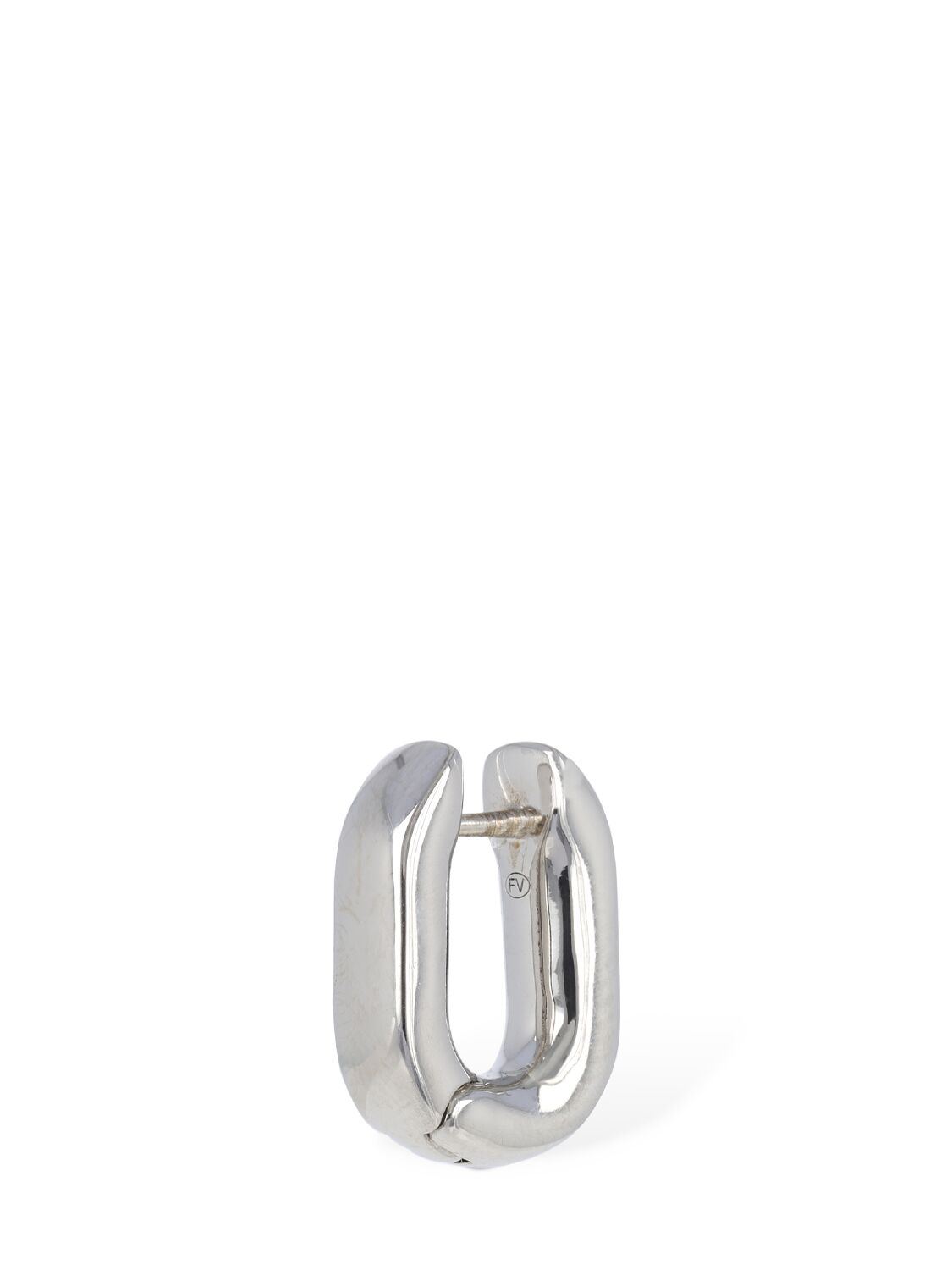 Shop Valentino V Logo Chain Mono Earring In Silver