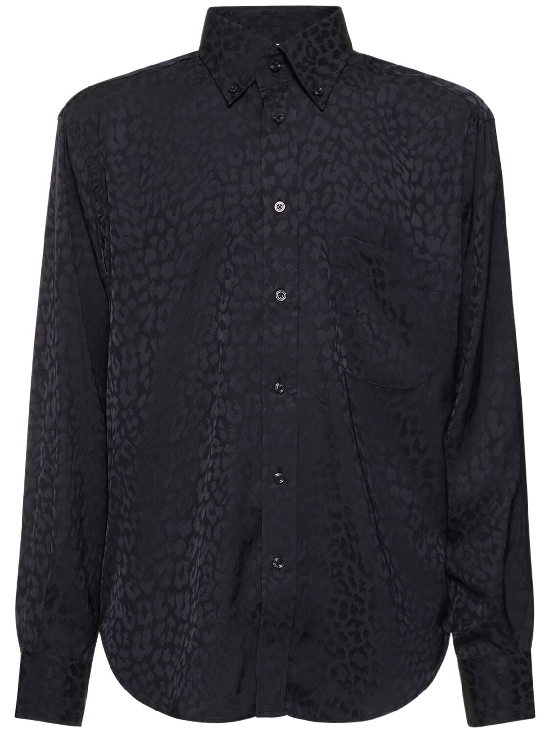 TOM FORD LEOPARD JACQUARD FLUID FIT LEISURE SHIRT