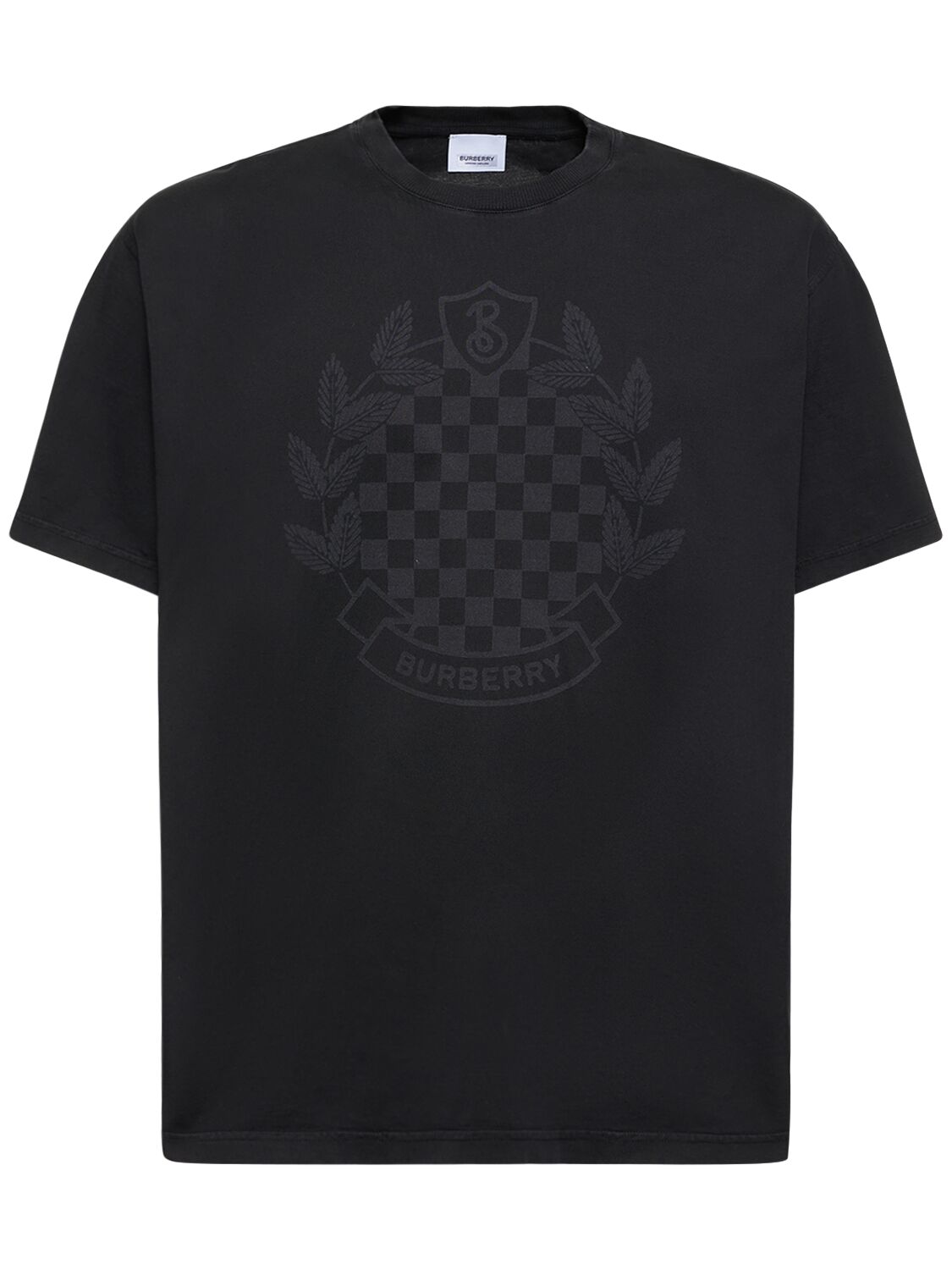 Shop Burberry Ewell Checkerboard Printed T-shirt In Black