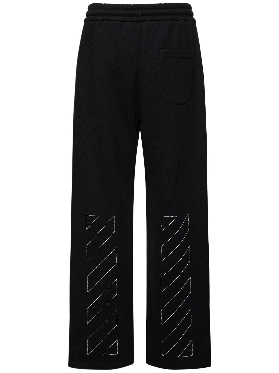 Shop Off-white Off Stitch Cotton Sweatpants In Black