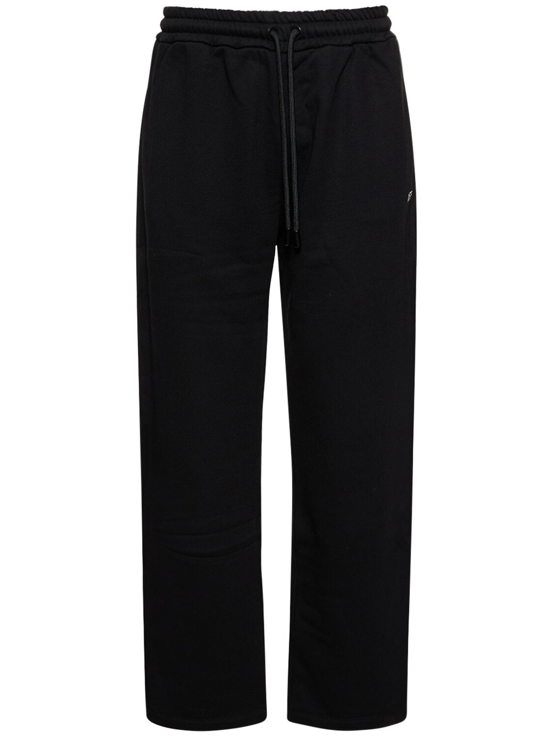 Shop Off-white Off Stitch Cotton Sweatpants In Black
