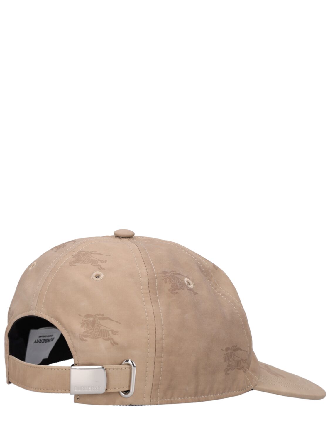 Shop Burberry Knight Printed Cotton Baseball Cap In Soft Fawn